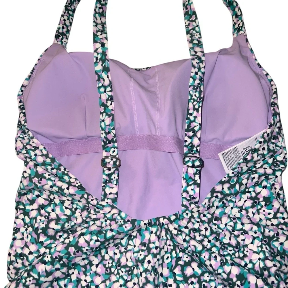 NWT Athleta Hermosa One Piece Swimsuit Floral Print Camo Flora Gables Medium - Picture 5 of 11